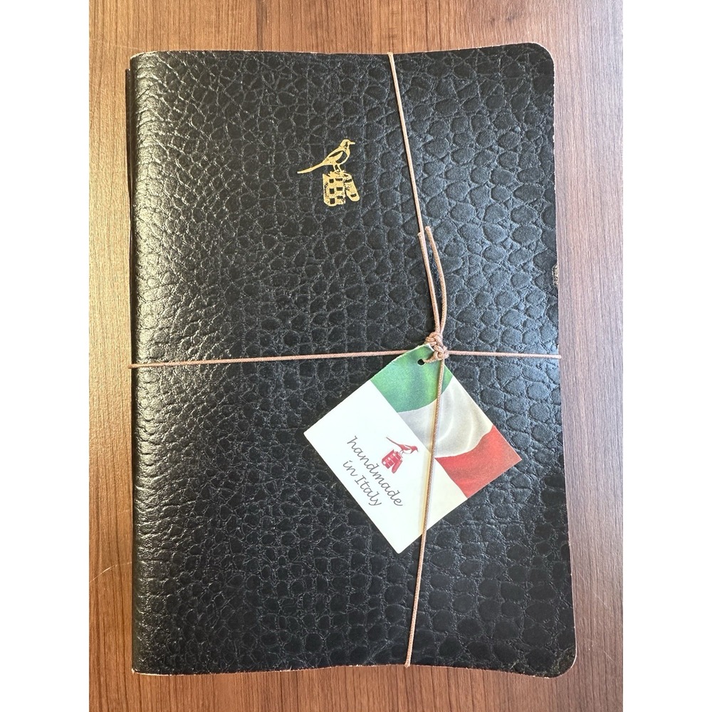 NWT BIEFFE 3 Pack Journal Writing Notebooks.Black.Handmade in Italy. 5.5" x 8"